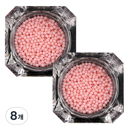 이코디 구슬 네일글리터 1mm, 베이비핑크, 8개