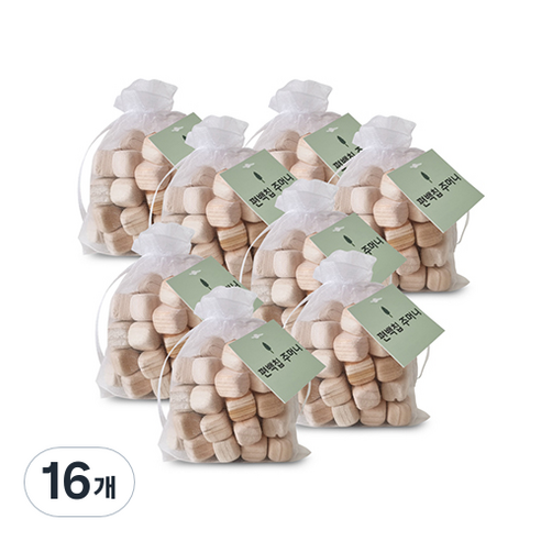 편백아트 편백칩 방향 주머니 소, 45g, 16개