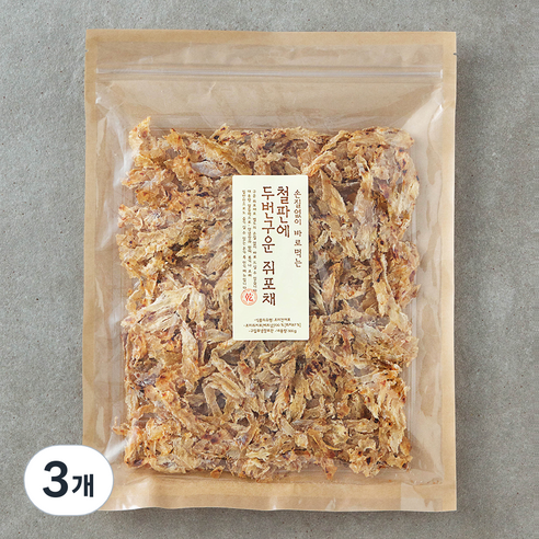 철판에 두번 구운 쥐포채, 300g, 3개