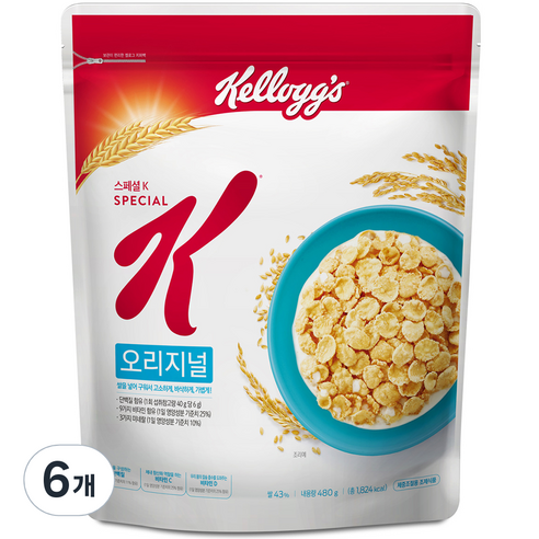 켈로그 스페셜K 오리지널 시리얼, 480g, 6개