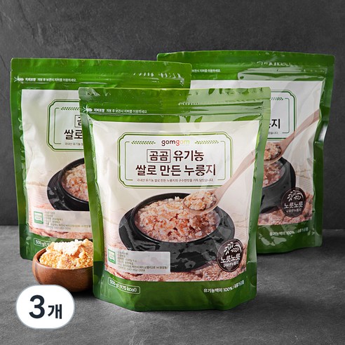 곰곰 유기농쌀로 만든 누룽지, 500g, 3개