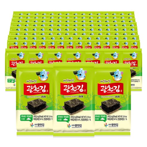 광천김 바삭바삭 파래 김, 4g, 128개