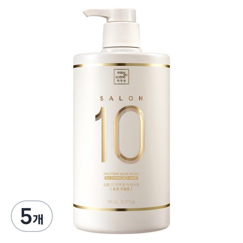 미쟝센 살롱10 단백질 대용량 에센스 헤어팩 손상 모발용, 990ml, 5개