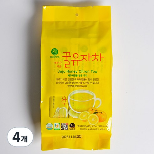 누리원 제주앤팜 꿀유자차, 25g, 15개입, 4개