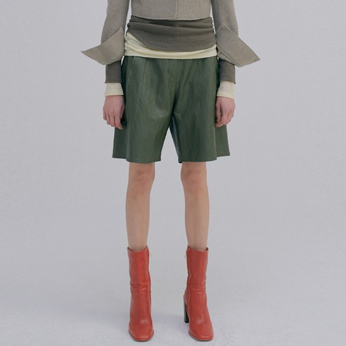 분더캄머 여성용 Eco Leather Half Trouser