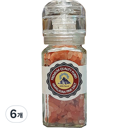 푸리오 히말라야 크리스탈 핑크소금 그라인더, 100g, 6개