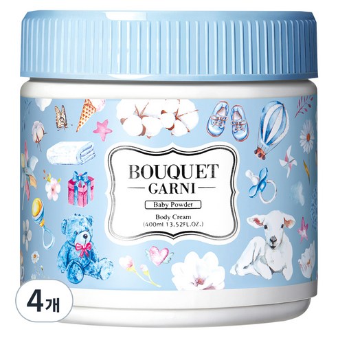 부케가르니 딥 너리싱 바디크림 베이비파우더, 400ml, 4개