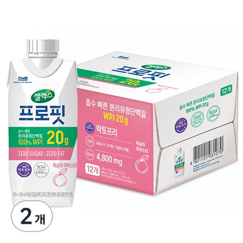 셀렉스 프로핏 드링크 복숭아, 330ml, 24개