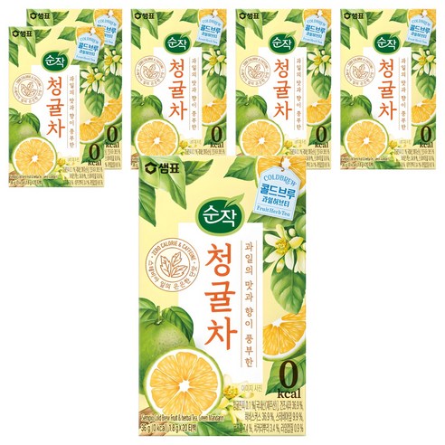 순작 청귤차 티백, 1.8g, 20개입, 6개