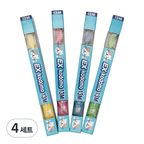 라이온 코도모 유아 칫솔, 혼합색상, 4개입, 4세트