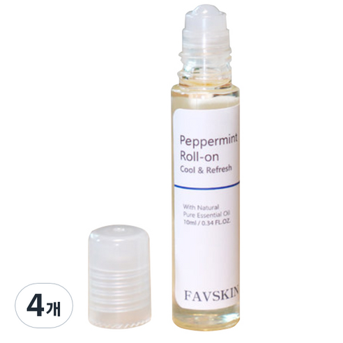 패브스킨 롤온 마사지오일 페퍼민트, 10ml, 4개