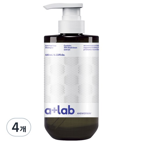 앤써웨이 에이플러스 랩 탈모 증상 완화 샴푸, 4개, 480ml