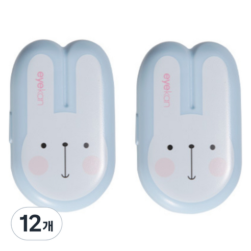 블랙트리 헬로우 바니 렌즈 케이스, 블루, 12개