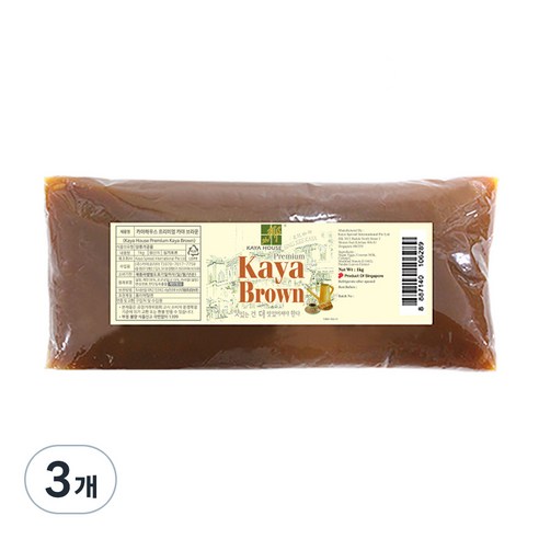 카야하우스 프리미엄 카야브라운 잼, 3개, 1kg