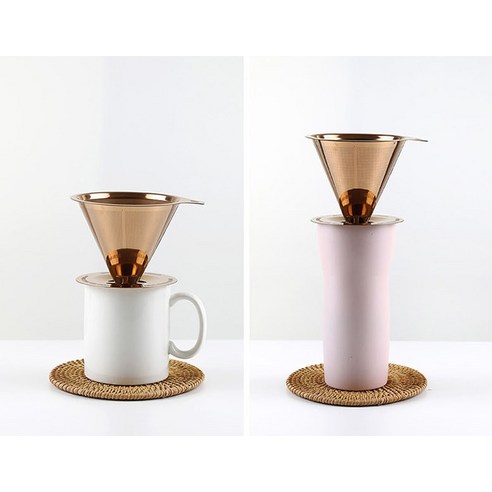 티타늄 코팅 이중망 커피필터 드리퍼로 풍부한 커피 경험