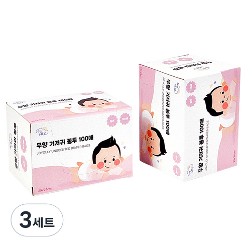 조이올리 무향 기저귀 봉투 200p, 3세트, 3L
