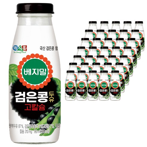 베지밀 검은콩 두유 고칼슘, 190ml, 31개