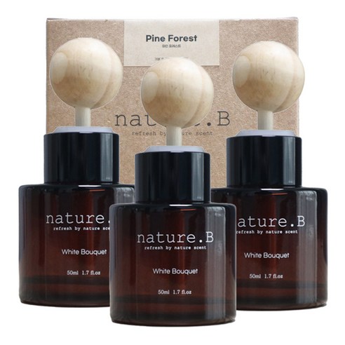 보에담 네이처비 차량용 디퓨저 50ml x 3p, 화이트 부케, 3개