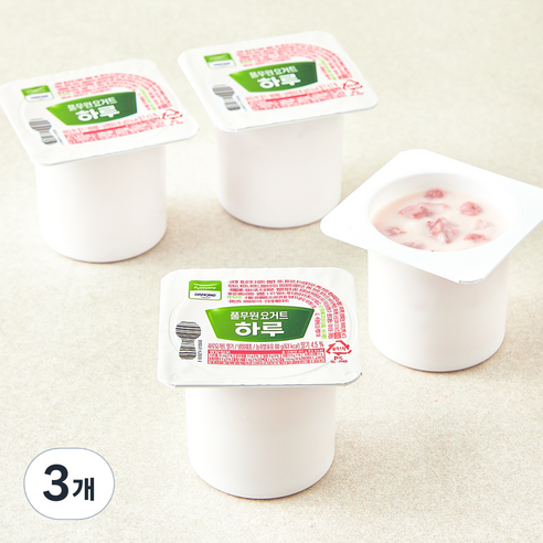 풀무원 다논 하루요거트 딸기 4개입, 80g, 3개