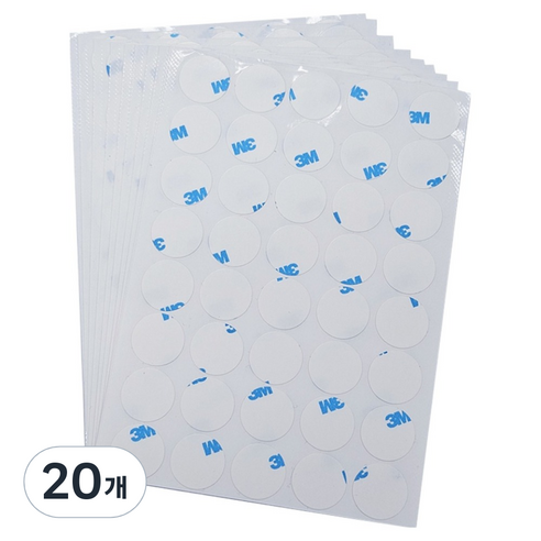 쓰리엠 포스터 홍보물 부착용 리무벌 양면 테이프 투명 20mm 40p, 20개