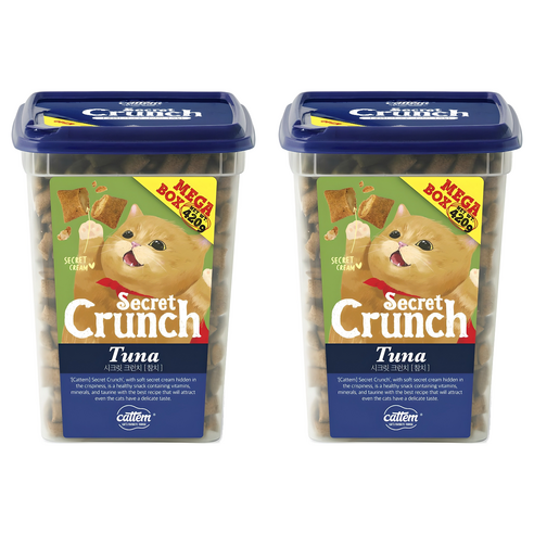 캣템 시크릿 크런치 메가박스 고양이 간식, 참치, 420g, 2개