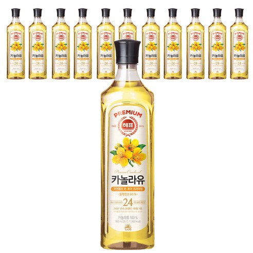 해표 카놀라유, 900ml, 12개