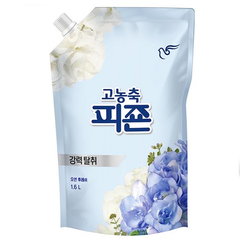 피죤 고농축 강력탈취 오리지널 섬유유연제 오션후레쉬 리필, 1.6L, 4개