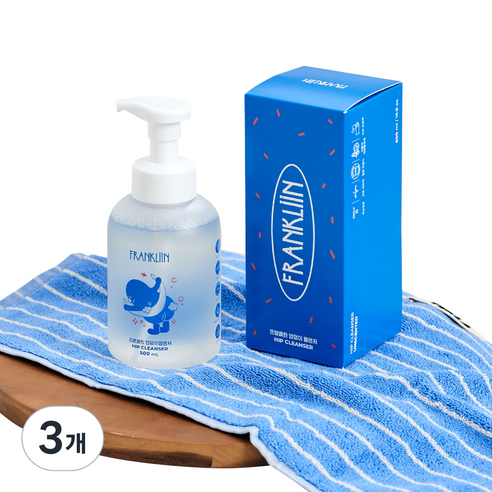 FRANKLIIN 거품형 엉덩이 클렌저 무향, 500ml, 3개