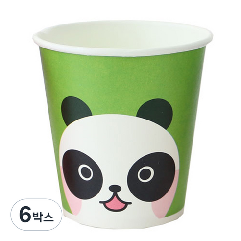 황씨네도시락 캐릭터 종이컵 팬더, 40개입, 6개