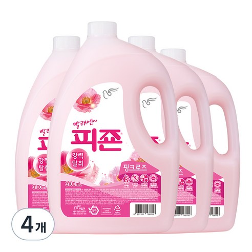 피죤 레귤러 섬유유연제 핑크로즈 본품, 3.1L, 16개
