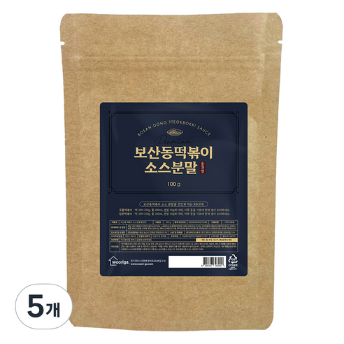 우리가스토리 보산동 떡볶이 소스 분말 중간맛, 5개, 100g