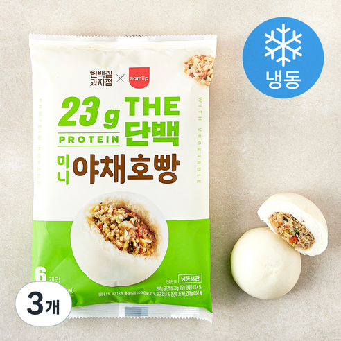 단백질과자점 THE 단백 미니 야채호빵 6개입 (냉동), 260g, 3개