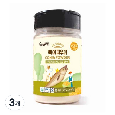 주오 북어 파우더 고양이 간식 100g, 북어맛, 3개