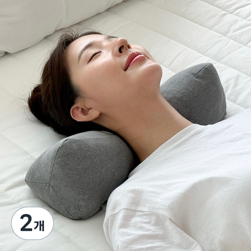 누아 편백큐브 베개, 숯 그레이, 2개
