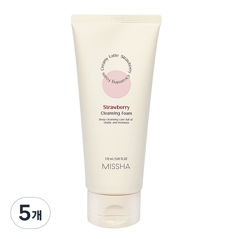 미샤 크리미 라떼 클렌징 폼 딸기, 172ml, 5개