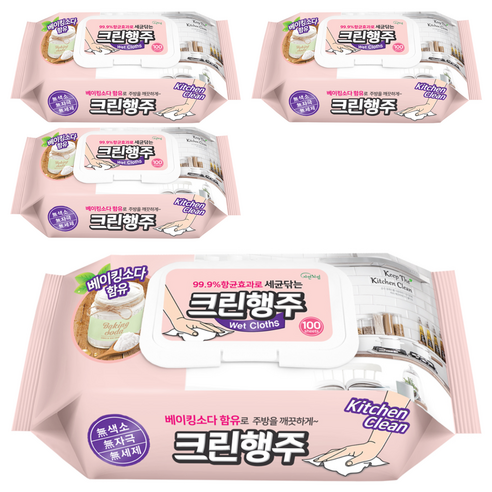 자연처럼 크린행주, 100개입, 4개