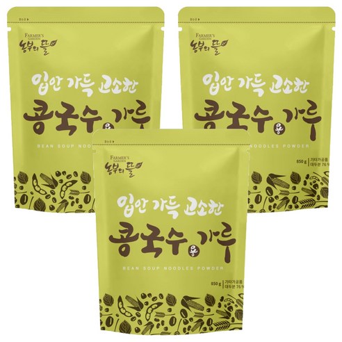 농부의뜰 콩국수용 가루, 850g, 3개
