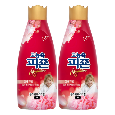 피죤 고농축 시그니처 섬유유연제 플라워페스티벌 본품, 1L, 2개