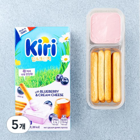 끼리 딥앤크런치 블루베리 크림치즈맛, 35g, 3개입, 5개