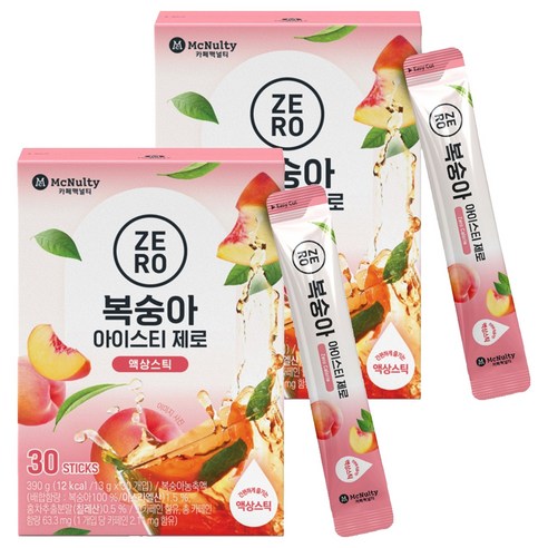 맥널티커피 복숭아 아이스티 제로, 2개