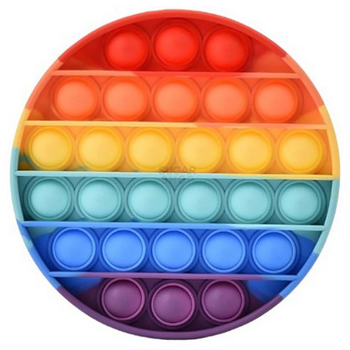 루아르모 푸쉬팝 팝잇 레인보우 버블 뽁뽁이 장난감 피젯토이 보드게임 촉감발달 완구, 원형, 1개
