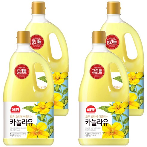해표 카놀라유, 1.5L, 4개