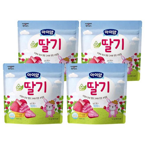 아이얌 순딸기 동결건조 과일칩, 12g, 4개