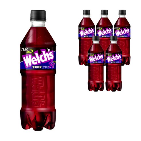 웰치스 웰치 제로 그레이프맛, 600ml, 6개