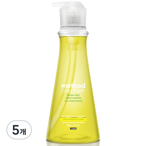 메소드 주방세제 레몬민트향, 532ml, 5개