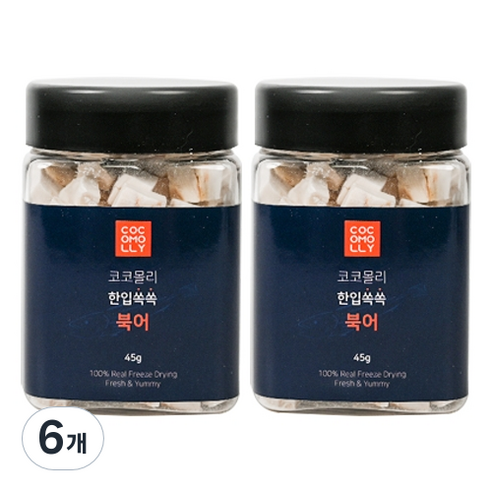 코코몰리 반려동물 한입쏙쏙 동결건조간식 45g, 6개, 북어