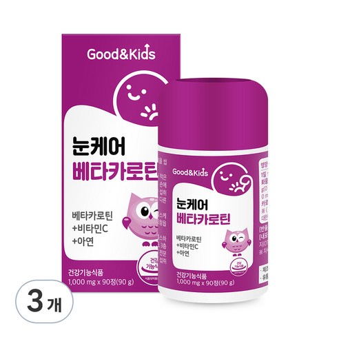 내츄럴플러스 굿앤키즈 눈케어 베타카로틴 90g, 90정, 2개 어린이 건강식품