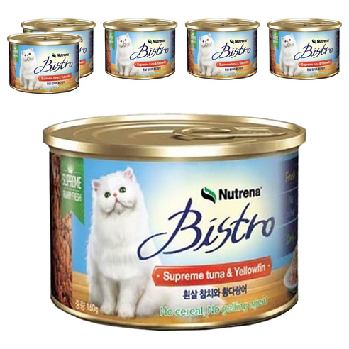 비스트로 고양이캔 생선, 혼합맛(흰살참치/황다랑어), 160g, 6개