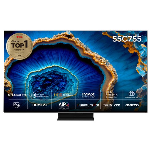 TCL 4K UHD QD Mini LED 안드로이드12 TV, 140cm(55인치), 55C755, 벽걸이형, 방문설치