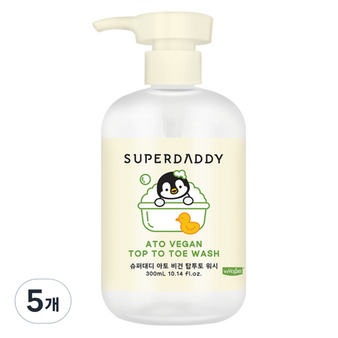 슈퍼대디 아토비건 탑투토워시, 300ml, 5개